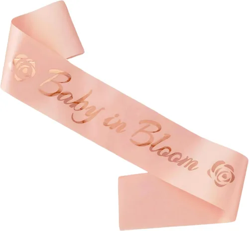 Baby in Bloom - Banda de oro rosa para mamá futura baby shower, regalos de fiesta para la nueva madre revelación de género