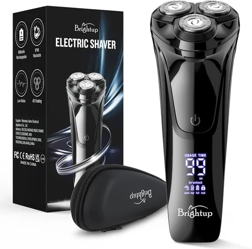 Miniatura 2 de Brightup Maquinilla de afeitar eléctrica para hombres, afeitadora eléctrica para hombres con recortadora emergente, impermeable, inalámbrica