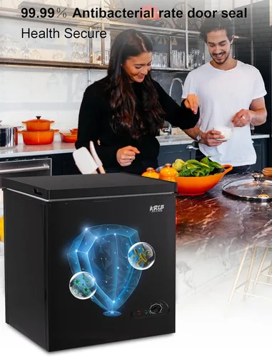 Miniatura 2 de KRIB BLING congelador de cofre con termostato ajustable, congeladores compactos con cesta de almacenamiento extraíble para cocina, garaje, sótano