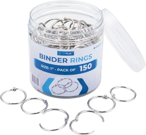 Miniatura 2 de Anillos para carpeta de hojas sueltas de 1 pulgada (paquete de 150 unidades), anillos de metal resistentes para tarjetas de índice, tarjetas flashs
