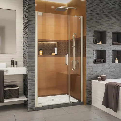Miniatura 20 de DreamLine Elegance-LS SHDR-4328300-04 - Puerta de ducha pivotante sin marco de 56 3/4 - 58 3/4 pulgadas de ancho x 72 pulgadas de alto en níquel
