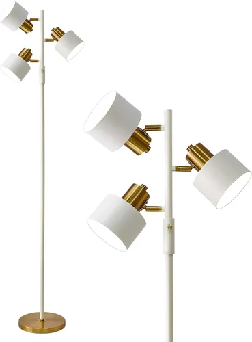 OYEARS Lámpara de pie para sala de estar, iluminación brillante, alta y moderna, industrial, vintage, lámparas de esquina de pie, luz LED, luz de