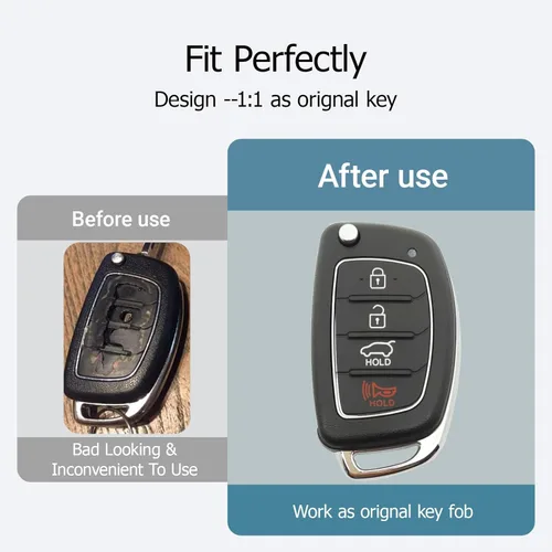 Miniatura 3 de Funda de repuesto para llavero para Hyundai Sonata Santa Fe con control remoto