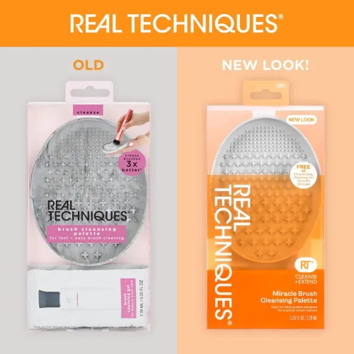Miniatura 2 de Real Techniques Miracle Brush - Paleta limpiadora de brochas de maquillaje para limpieza profunda, uso con champú de brochas de maquillaje, crestas