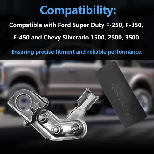 Miniatura 3 de 926-603 926603 Juego de terminales de batería – Reemplazo de terminal positivo y negativo BT4Z-14450-SD BT4A-14450-BA apto para Ford F-250 F-350