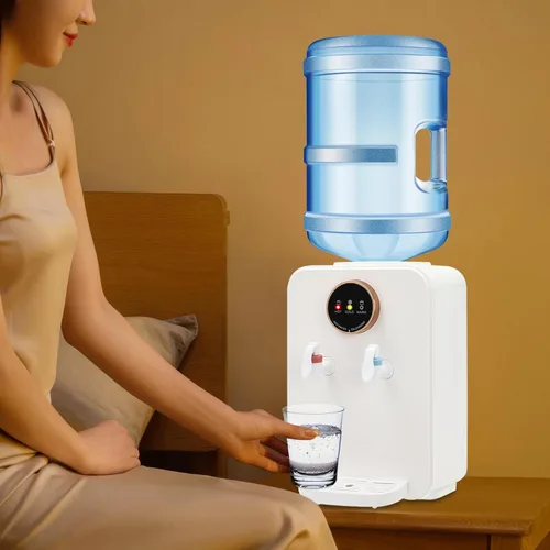 Miniatura 3 de Dispensador de agua de encimera de carga superior de 110 V, mini enfriador de agua con agua caliente, fría y a temperatura ambiente, dispensador
