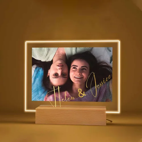 Miniatura 12 de Regalo especial de Navidad, lámpara de luz nocturna personalizada, fotos en placa acrílica, regalo para papá, mamá, regalo para familia, cumpleaños
