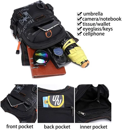 Miniatura 2 de GFun Riñonera de cintura impermeable para mensajero, bolsa táctica militar, muslo, cadera, para exteriores, con agujero para auriculares, viajes