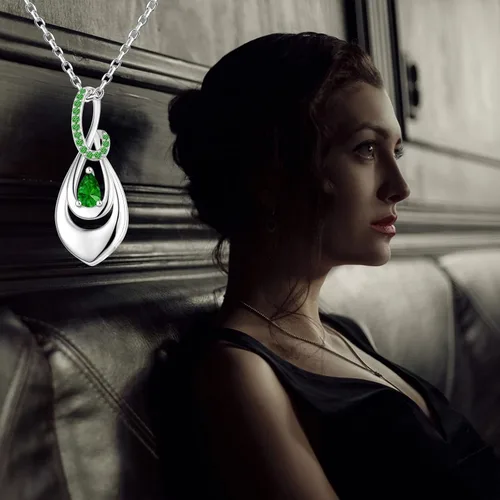 Miniatura 3 de Collar de ceniza de plata de ley 925, colgante conmemorativo de lágrima de circonita cúbica, collar de urna infinita para cenizas para mujer