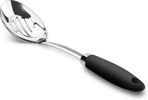 Miniatura 9 de Espátula ranurada de acero inoxidable, espátula de metal para sartenes de hierro fundido y acero inoxidable, espátula de cocina de borde fino