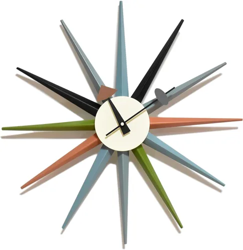 Reloj de pared moderno de mediados de siglo, grande, silencioso, sin tictac, de 18 pulgadas, de madera maciza, reloj retro para decoración de sala