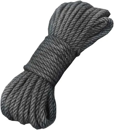 Cuerda de yute gris, cuerda de yute natural, 0.236 in x 65.6 ft (1/4 pulgadas x 65 pies) para manualidades, agrupación de jardinería