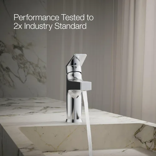 Miniatura 12 de Kohler 74013-4-CP Taut - Grifo de lavabo de baño con mango único, 1.2 gpm, cromo pulido Vibrant Brushed Nickel