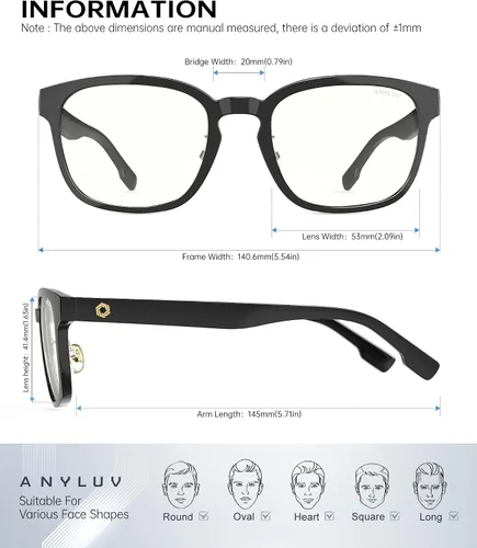 Miniatura 4 de ANYLUV Gafas de luz azul para hombres y mujeres, gafas de juegos de computadora, antifatiga ocular, ligeras, con bloqueo de luz azul