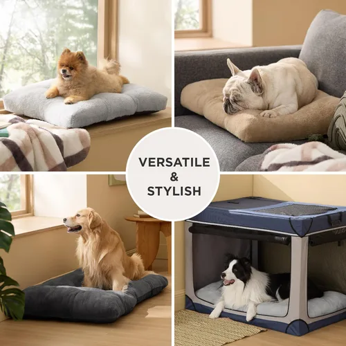 Miniatura 6 de Bedsure - Cama XXL lavable para perros para jaula, almohada gigante de felpa suave para mascotas, cojín para cama de perrera con base Gris
