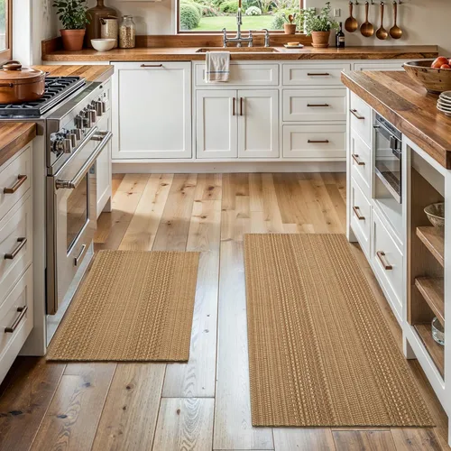 Miniatura 16 de MatEssenz Alfombrillas de cocina de 20 x 30 pulgadas para piso, alfombras de cocina tejidas, lavables a máquina, estilo bohemio, antideslizantes