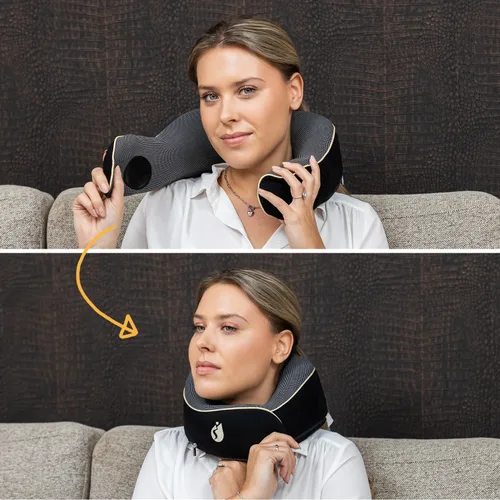 Miniatura 9 de Almohada cervical Airplane - Almohada de viaje - Espuma viscoelástica cómoda y ergonómica - Almohada de avión con soporte de cabeza y cuello de 360°