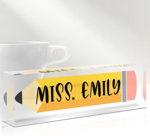 Miniatura 19 de Placa de Nombre Personalizada para Escritorio, Placas de Nombre Personalizadas para Escritorios, Placa de Nombre Personalizada de Acrílico