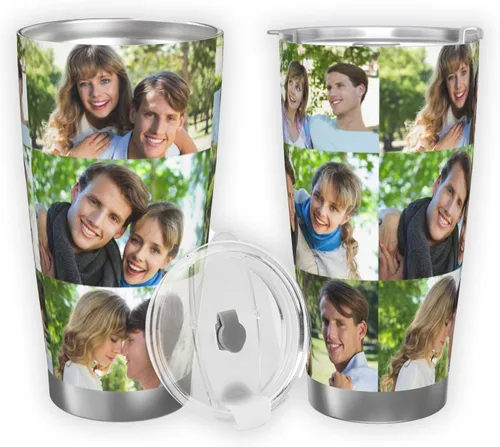 Miniatura 11 de Taza de café personalizada con tapa de foto de 20 onzas, regalos personalizados para el día de San Valentín, Día de la Madre, cumpleaños