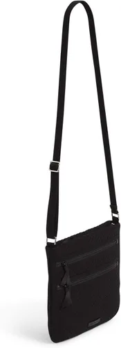 Miniatura 4 de Vera Bradley Bolso cruzado hipster de microfibra con triple cremallera para mujer, Negro clásico