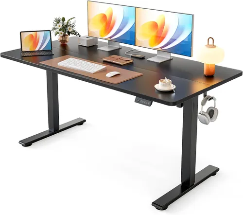 Miniatura 6 de Cubiker Escritorio de Pie de 40 x 24 Pulgadas, Mesa Eléctrica de Oficina en Casa de Altura Ajustable, Escritorio Sit-Stand con Tablero de Empalme