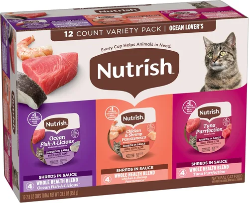 Miniatura 13 de Rachael Ray Nutrish - Alimento húmedo natural para gatos, paquete variado Ocean Lovers, taza de 2.8 onzas (paquete de 12), sin granos
