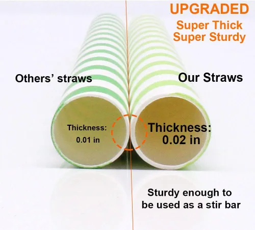 Miniatura 4 de Pajitas de papel desechables biodegradables extra anchas de 0.5 pulgadas 1/2 0.472 in para batidos Boba, perlas de té de burbujas, batidos gigantes