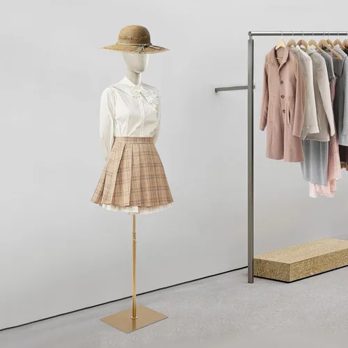 Miniatura 3 de Vestido de maniquí femenino para adultos, torso con base, altura ajustable, maniquí desmontable, modelo de exhibición de tienda de cuerpo para Beige