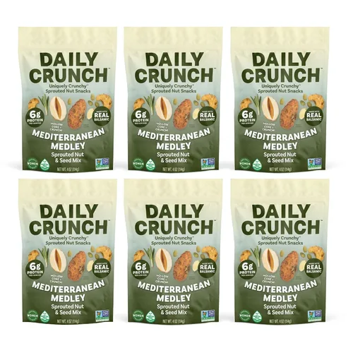 Miniatura 12 de Daily Crunch Almendras germinadas y nueces deshidratadas para un crujido único, apto para dieta cetogénica, sin OMG, sin gluten, 4 onzas