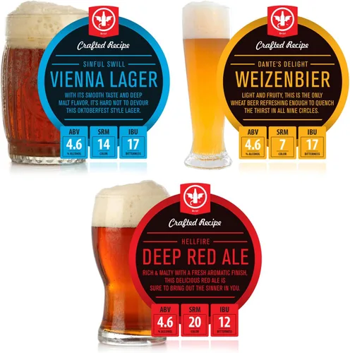 Miniatura 5 de Kit de recetas de cerveza Dante's Delight Weizenbier de 2 galones. Hace un lote de cerveza artesanal hecha a mano con 4.6% ABV
