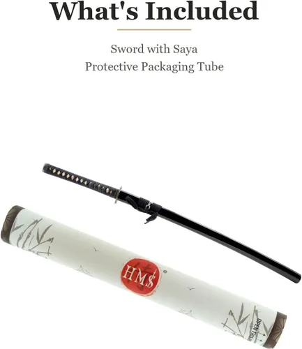 Miniatura 7 de Handmade Sword - Espada Katana de entrenamiento Iaido sin afilar de acero inoxidable, hecha a mano, espada completa, vaina negra