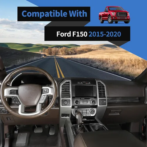 Miniatura 3 de Voodonala para Ford F-150 2015-2020 Cubierta de Panel de Consola Central Compatible con Ford F150 2015-2020 (ABS, Madera Negra, 4 Piezas/Set)