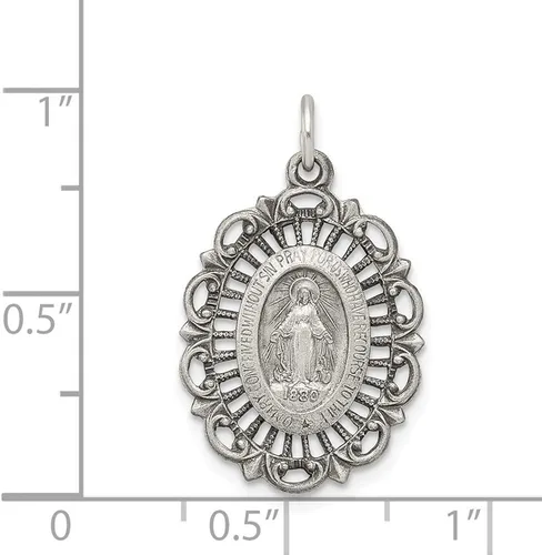 Miniatura 2 de Colgante de plata de ley 925 maciza estilo vintage milagroso María 1063 in x 0591 in