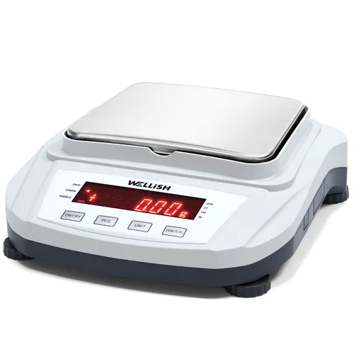 Miniatura 10 de Báscula de laboratorio 21.16 oz/0.00 oz Báscula digital de alta precisión con pesos de 17.64 oz Balanza analítica Balanza electrónica para pesaje