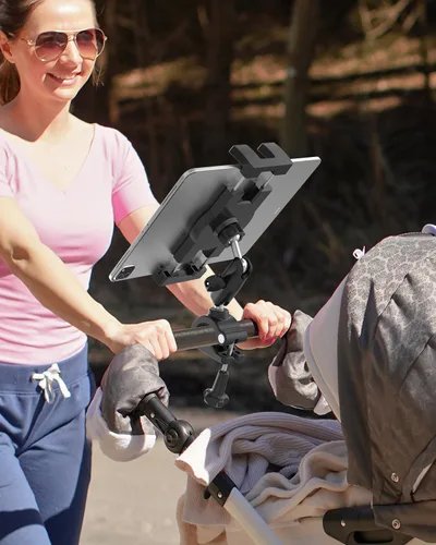 Miniatura 2 de Soporte para tableta de bicicleta, soporte para tableta de motocicleta con brazo de metal, abrazadera de bicicleta con ajuste de 360 grados