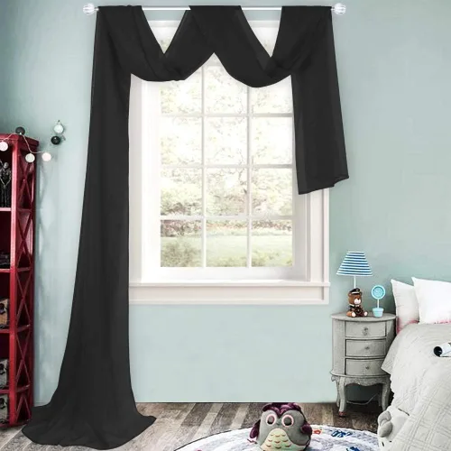 Miniatura 20 de HUTO Cenefas de cortina de gasa transparente blanca para habitación de niñas, bufandas de gasa suave para boda, fiesta, toldo, cama, 216 extra largas