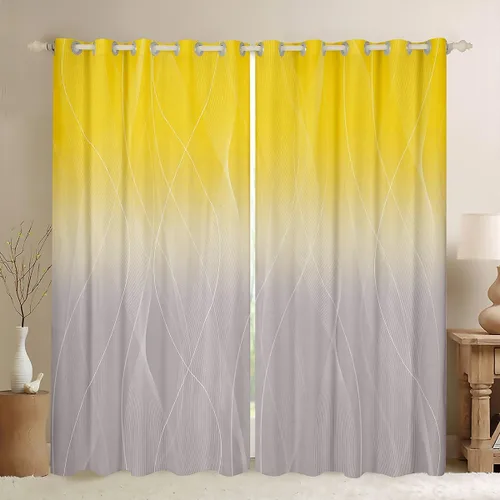 Miniatura 15 de jejeloiu Cortinas rojas y negras para dormitorio (2 paneles, 38 x 45 pulgadas) con líneas geométricas de rayas 30% a 50% cortinas opacas para niños