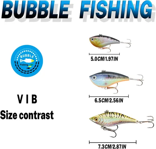Miniatura 3 de Juego de señuelos de pesca Minnow Crankbaits Cebo de saltamontes Cebo de varias etapas cebos duros de varios tamaños