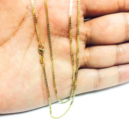 Miniatura 6 de Jewelry Affairs 10k Yellow Gold Gourmette Chain Necklace, 1.5mm