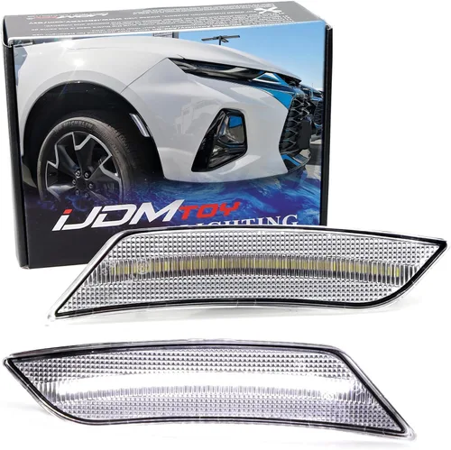 Miniatura 11 de iJDMTOY Kit de Luces Marcadoras Laterales LED Ámbar de Lente Transparente para Parachoques Compatible con Cadillac ATS 2013-2014, Cadillac XT5 2017