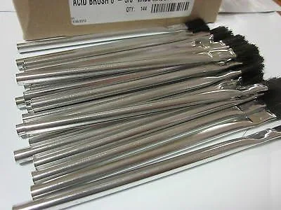 Miniatura 3 de Un montón de ~ 24 ~ 6" L 3/8" de ancho mango de metal cepillo ácido cepillo hecho en los Estados Unidos