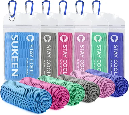 Miniatura 16 de Sukeen Paquete de 8 toallas de enfriamiento (40 x 12 pulgadas), envolturas refrescantes para el cuello, toalla de hielo para climas cálidos, toalla