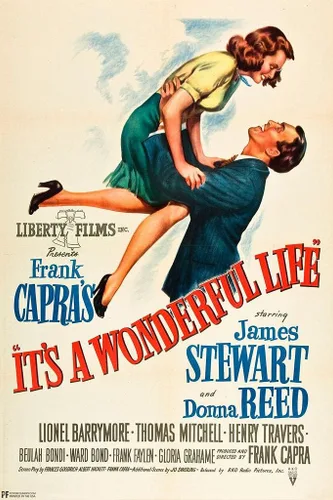 Póster de película laminado La Vida Es Maravillosa 1946 Película de Navidad Vacaciones Decoraciones Retro Vintage para Festividades James Stewart