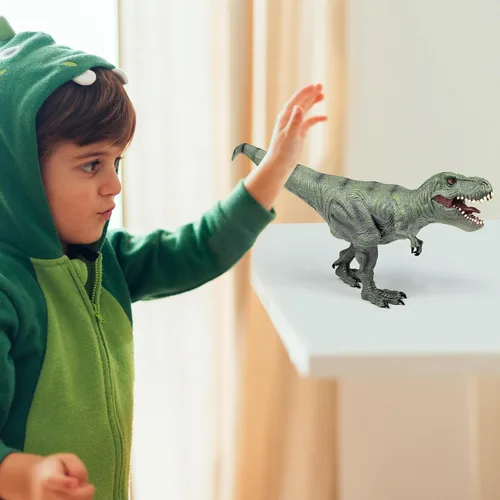 Miniatura 5 de RECUR Juguetes de dinosaurio Tyrannosaurus Rex de 13 pulgadas, figura de acción realista de T-Rex, figura de juguete Jurassic Trex, modelo de mundo