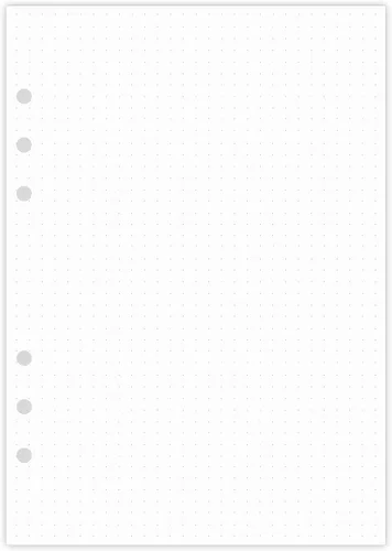 Miniatura 6 de Papel punteado A5, repuestos para planificador Filofax, organizador, carpetas, 6 agujeros perforados, 100 hojas/200 páginas, 100 g/m², blanco, 5.8 x