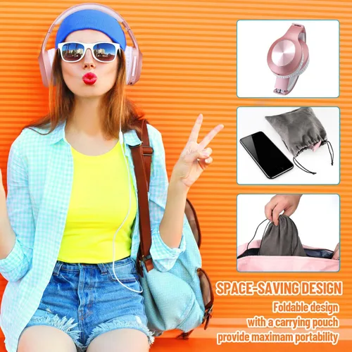 Miniatura 5 de Rydohi - Auriculares inalámbricos Bluetooth sobre la oreja con tiempo de reproducción de 68H, auriculares estéreo HiFi con micrófono y modos 3EQ