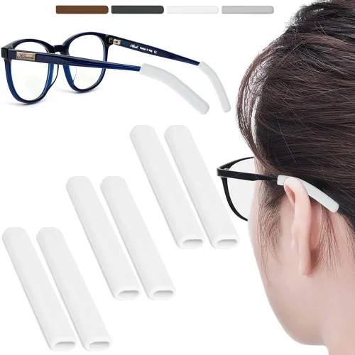 Miniatura 10 de 3 pares de cojines de silicona para orejas de gafas, sujetadores antideslizantes para orejas de gafas, piezas de goma antideslizantes para orejas