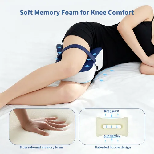 Miniatura 2 de Almohada de rodilla para personas que duermen de lado, correa ajustable extraíble entre la almohada de las piernas para dormir de lado, funda