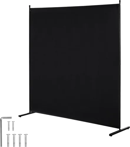 VEVOR Divisor de habitación, divisor de habitación de un solo panel, pantalla de privacidad de 6 pies en interiores, divisor de partición para Negro