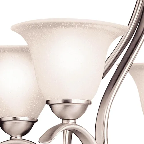 Miniatura 5 de Kichler Dover - Lámpara de araña de 23 pulgadas en níquel cepillado, 5 luces clásicas para vestíbulo o comedor con vidrio semillado grabado